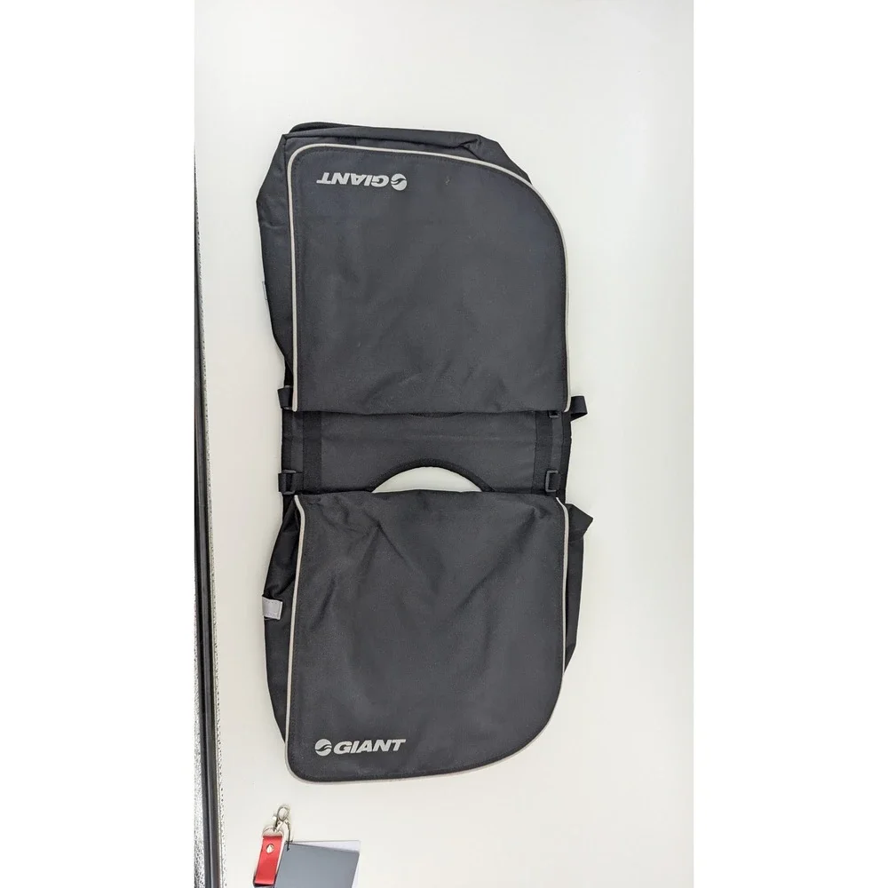 Giant Double Pannier Bicycle Rear Rack Bag Black Reflective Trim Commuter Bag